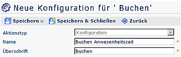 neue konfiguration buchen